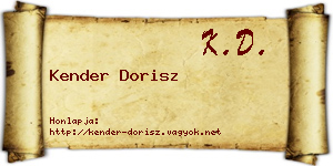 Kender Dorisz névjegykártya